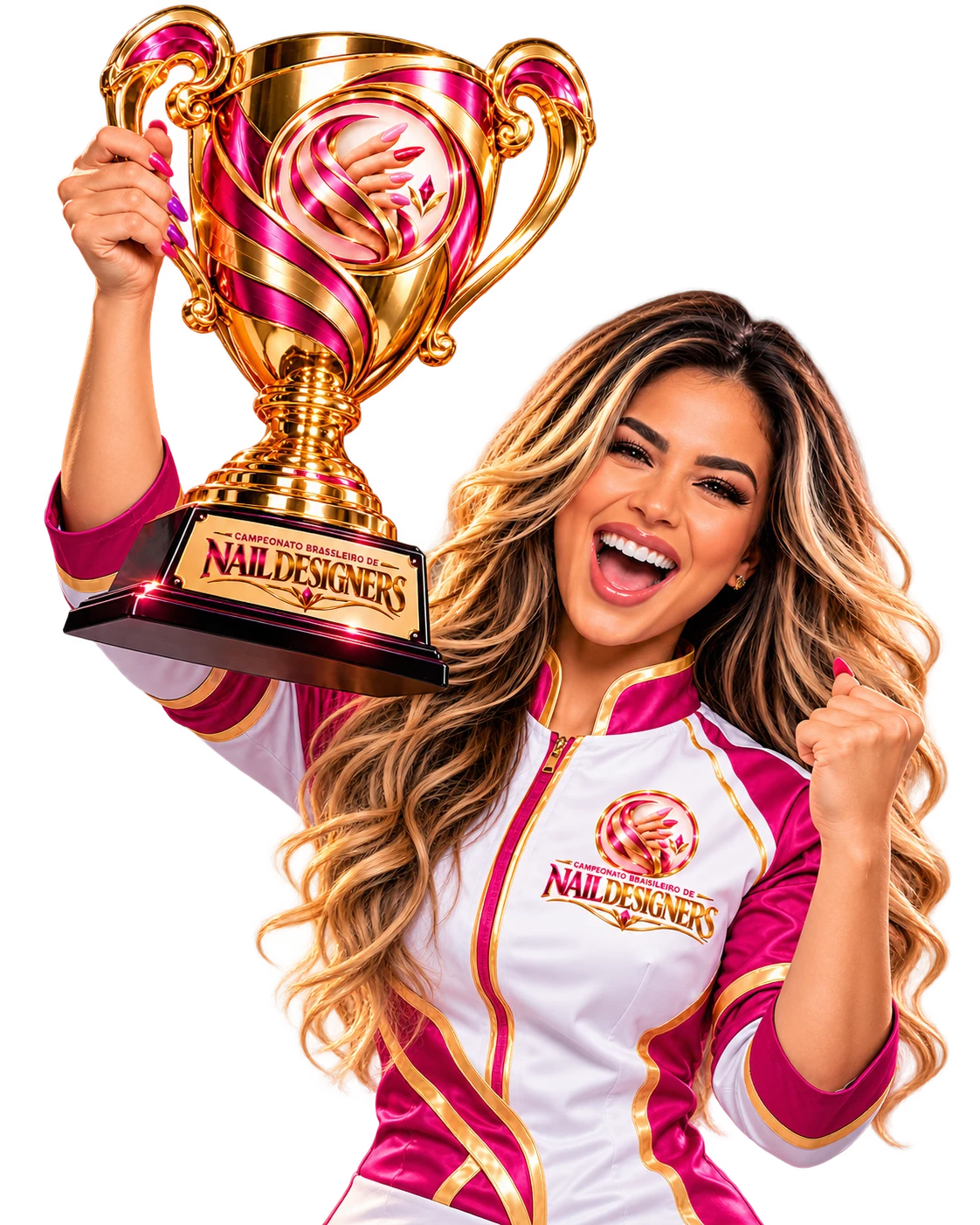 Campeã erguendo a taça